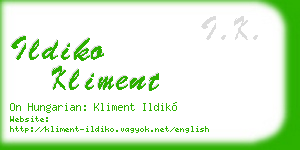 ildiko kliment business card